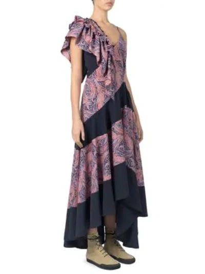 Shop Loewe Paisley-print Ruffle Maxi Dress In Multi