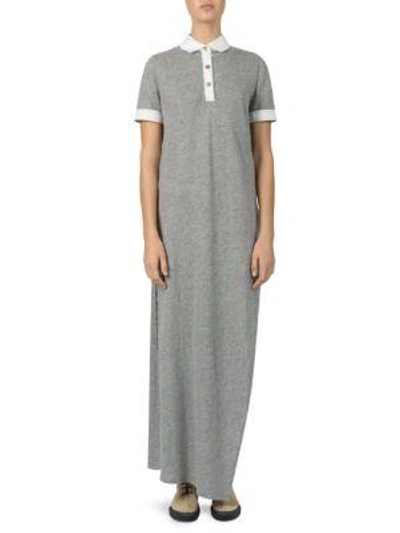 Shop Loewe Linen Polo Tunic In Grey