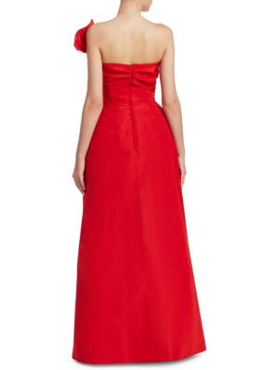 Shop Catherine Regehr Strapless Wrap Gown In Red