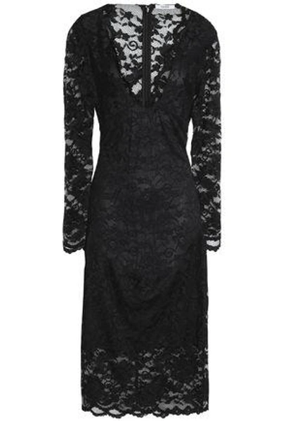 Shop Ganni Woman Lace Dress Black