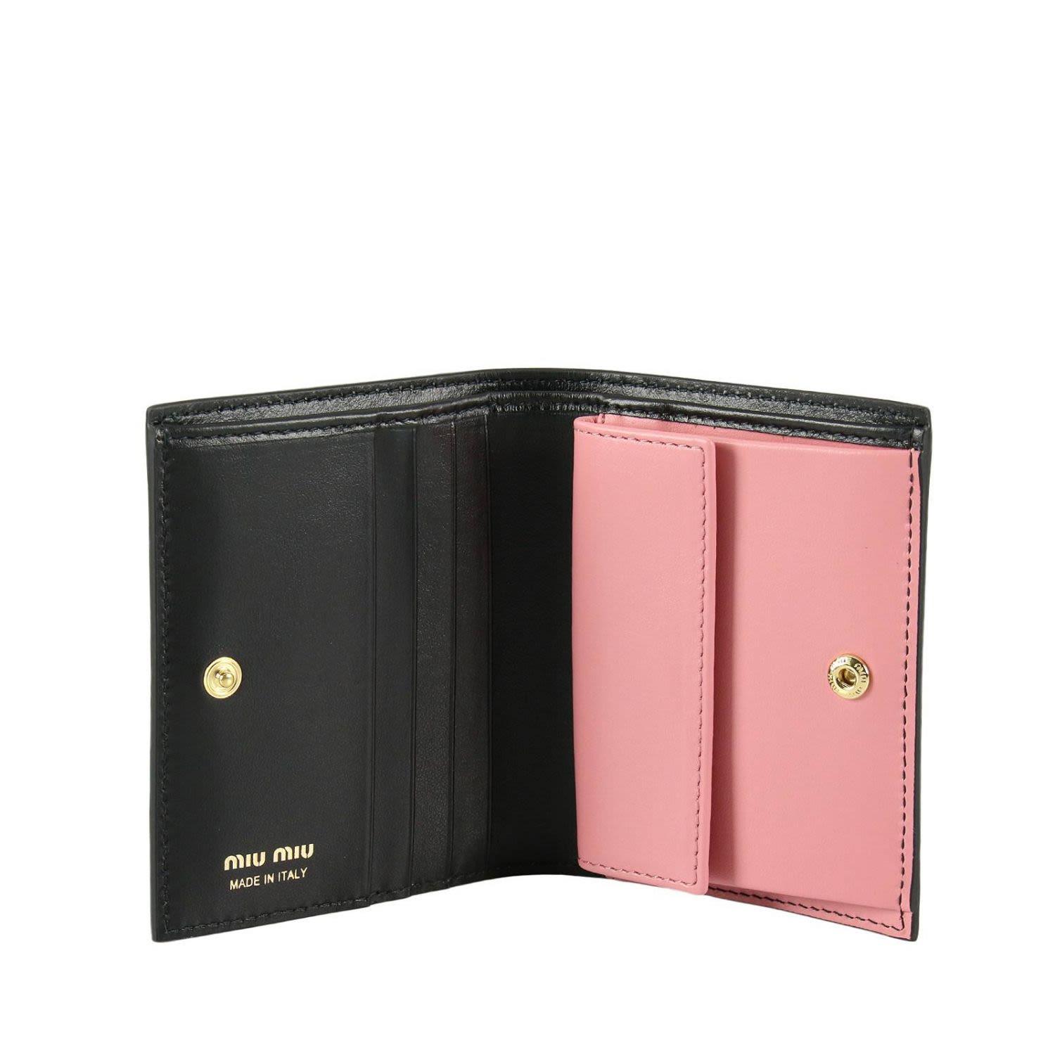 Miu Miu Bow Mini Wallet In Black | ModeSens