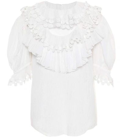 Shop Chloé Cotton And Silk Top In Icoeic Milk