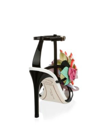 Shop Sophia Webster Jumbo Lilico Patent Sandals In Black Multi