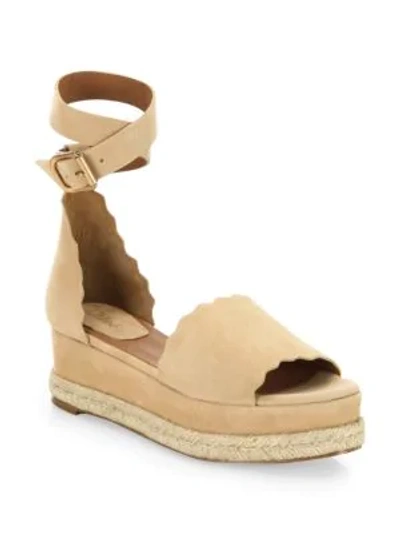 Shop Chloé Women's Lauren Ankle Wrap Espadrilles In Reef Shell