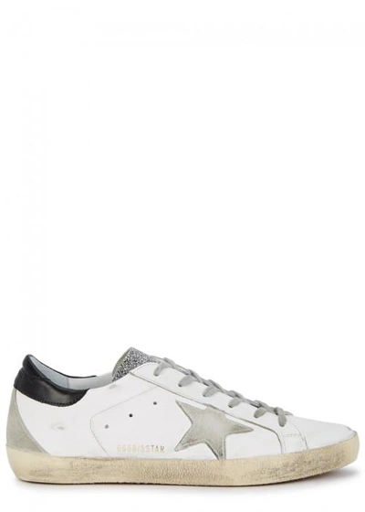 Shop Golden Goose Superstar Distressed Leather Trainers