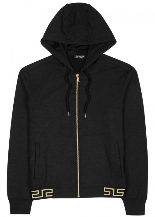 Versace Black Hooded Modal Blend Sweatshirt | ModeSens