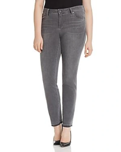 Shop Vince Camuto Plus Released-hem Ankle Jeans In Cobblestone