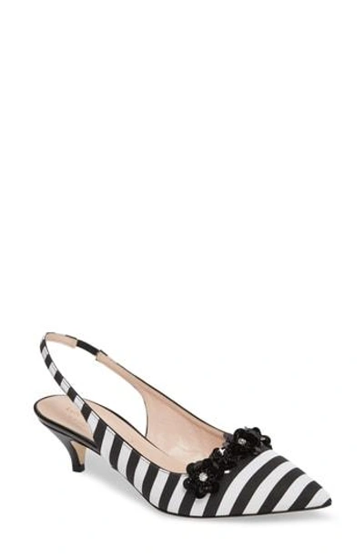 Shop Kate Spade Olima Slingback Pump In Black\white Striped