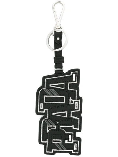 Shop Prada Logo Tag Keyring