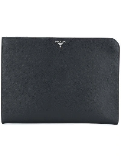 Prada Portfolio Clutch Bag In Black | ModeSens
