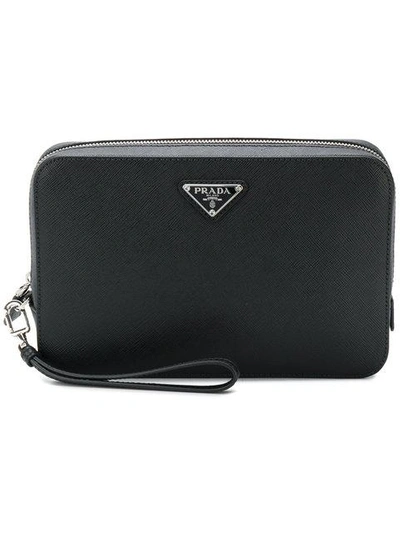 structured logo pouch