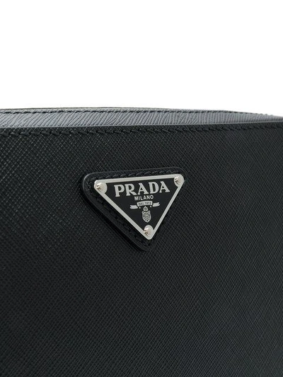 Prada Triangle-logo Clutch Bag In Black