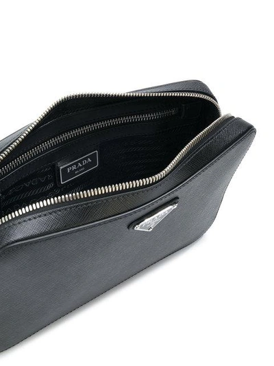 Prada Triangle-logo Clutch Bag In Black