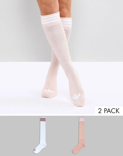Adidas Originals 2 Pack Knee High Socks - Multi | ModeSens