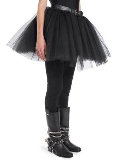 Shop Moschino Tulle Hem Skirt In Black