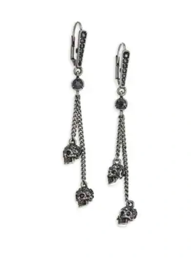 Shop Alexander Mcqueen Thin Chain Earrings In Silver
