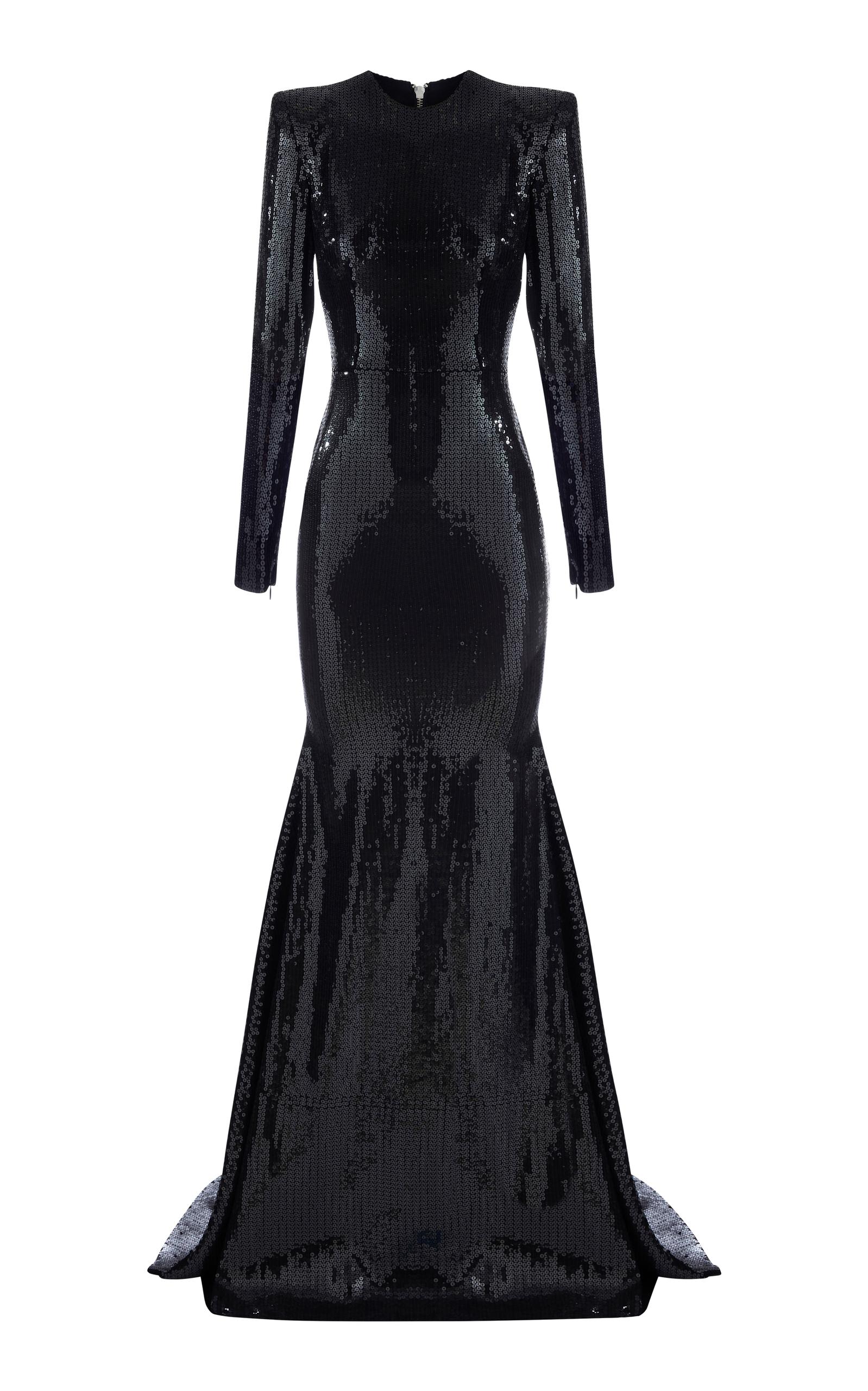 alex perry black sequin dress