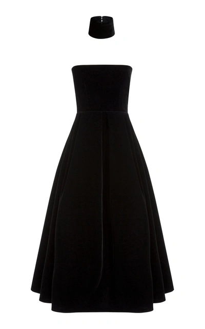 Alex Perry Arlett Velvet Collar Dress In Black | ModeSens