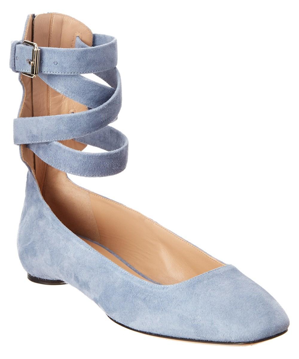 light blue suede flats