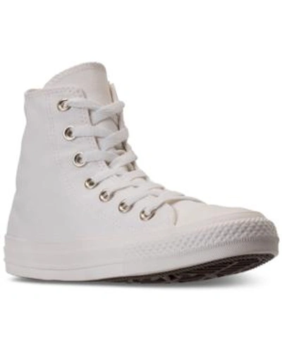 Shop Converse Women's Chuck Taylor High Top Casual Sneakers From Finish Line In Egret/egret/gold