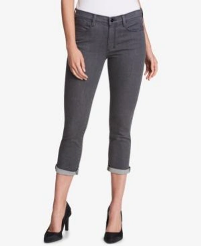 Shop Dkny Cropped Skinny Jeans In Grey