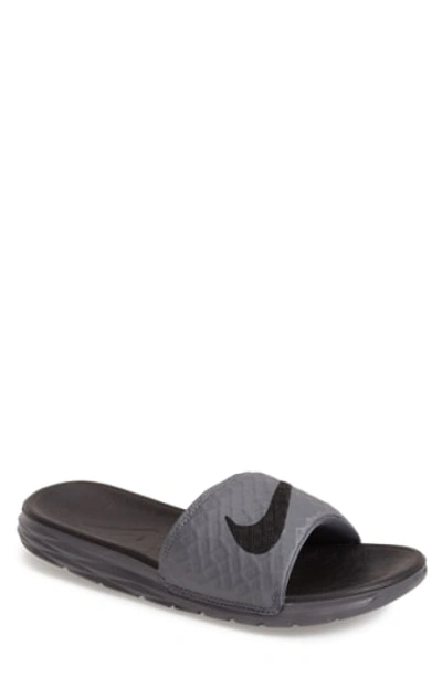Shop Nike 'benassi Solarsoft 2' Slide Sandal In Dark Grey/ Black