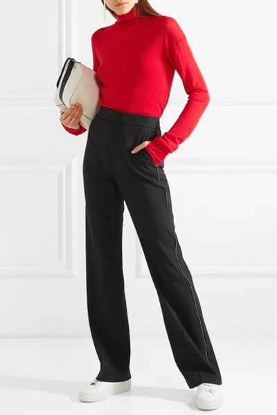 Shop Helmut Lang Wool And Silk-blend Turtleneck Sweater In Red