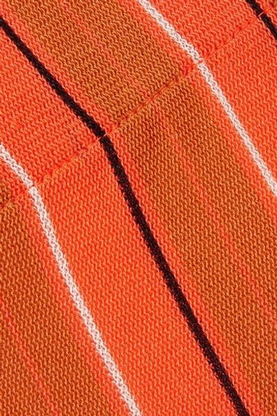 Shop Simon Miller Cyrene Striped Cotton-blend Flared Pants In Orange