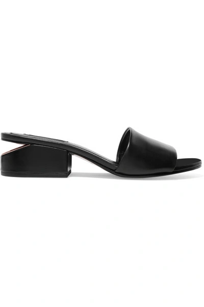 Shop Alexander Wang Lou Leather Sandals In Black