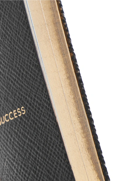 Shop Smythson Panama Recipe For Success Textured-leather Notebook In Black