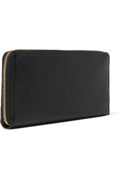Shop Balenciaga Metallic Edge Textured-leather Continental Wallet In Black