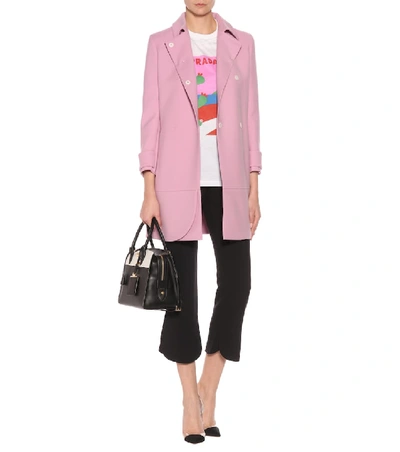 Shop Prada Virgin Wool Coat In Pink