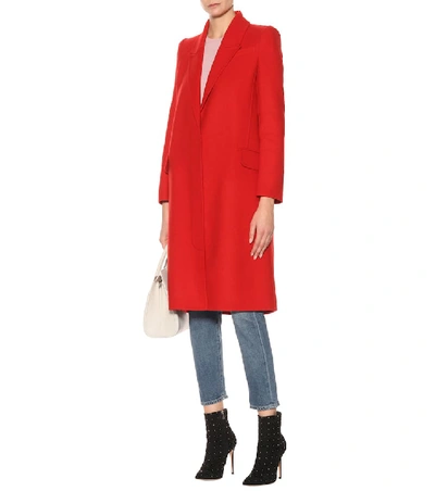 Shop Alexander Mcqueen Wool And Cashmere Coat In Red