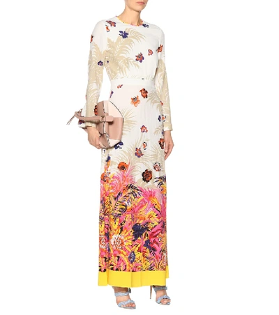 Shop Msgm Floral-printed Maxi Dress In Pink