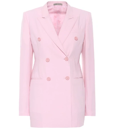 Shop Bottega Veneta Double-breasted Wool Blazer In Pink