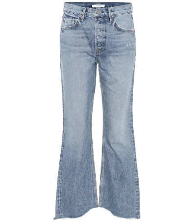 Shop Grlfrnd Dahl Cropped High-rise Flared Jeans In Blue