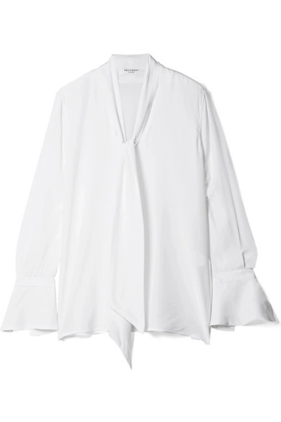 Shop Equipment Jacqueleen Washed-silk Blouse In White