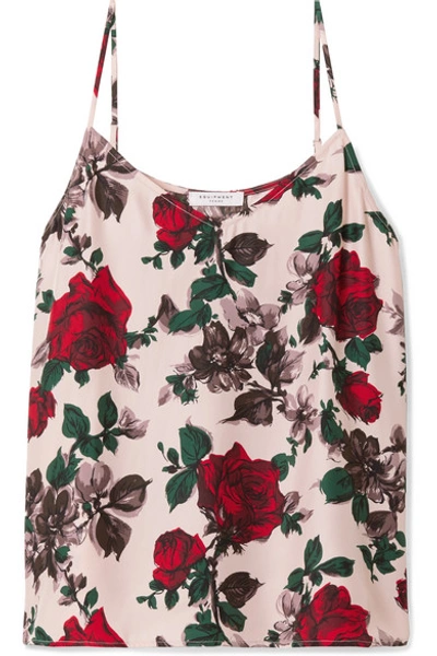 Shop Equipment Layla Floral-print Washed-silk Camisole In Pink