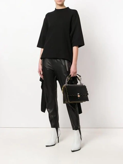 Shop Fendi Kan I Shoulder Bag In Black