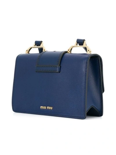 Shop Miu Miu Miu Lady Shoulder Bag In Blue