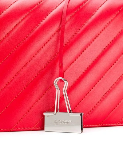 Shop Off-white Diag Padded Flap Bag - Red