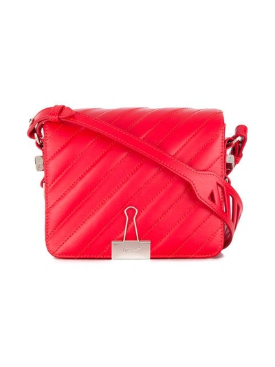 Shop Off-white Diag Padded Flap Bag - Red