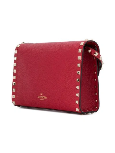 Shop Valentino Garavani Rockstud Small Shoulder Bag In Red