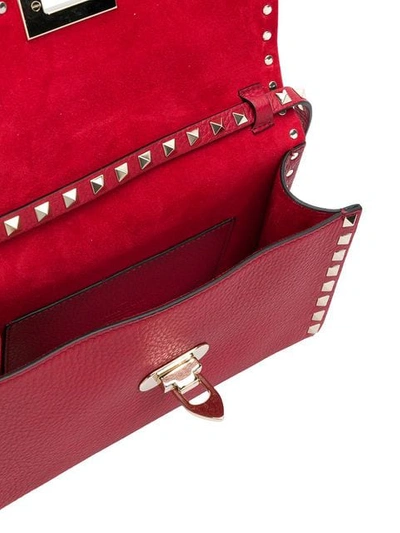 Shop Valentino Garavani Rockstud Small Shoulder Bag In Red