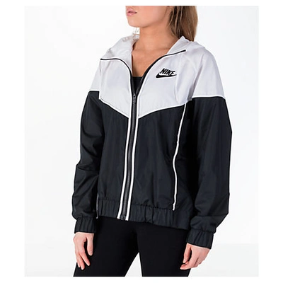 Shop Nike Women's Sportswear Woven Windrunner Jacket, White/black