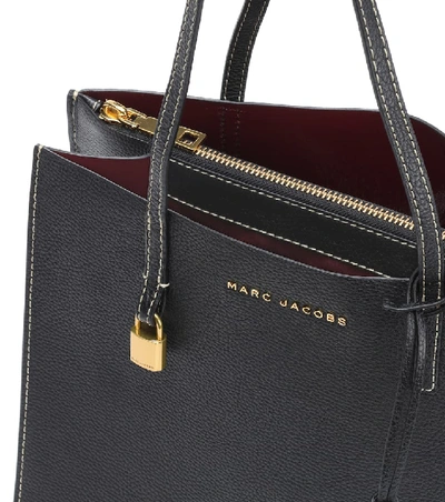 Shop Marc Jacobs The Grind Leather Tote In Black