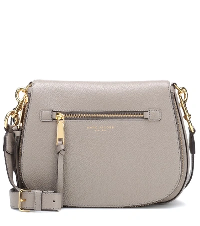 Shop Marc Jacobs Recruit Nomad Leather Shoulder Bag In Grey