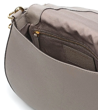 Shop Marc Jacobs Recruit Nomad Leather Shoulder Bag In Grey