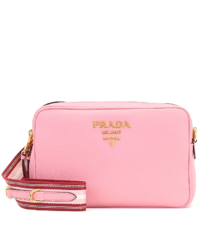 Shop Prada Leather Crossbody Bag In Pink