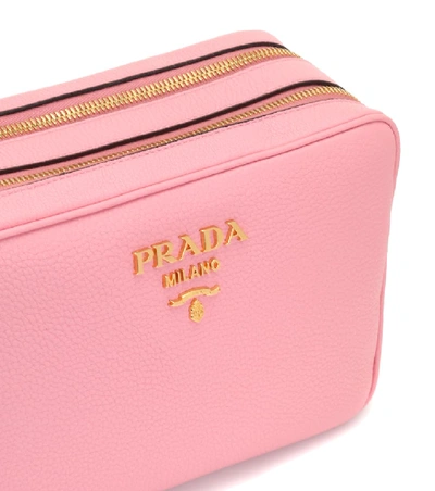 Shop Prada Leather Crossbody Bag In Pink